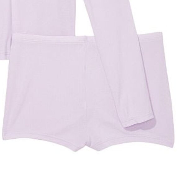 VICTORIA'S SECRET L Ribbed Modal Henley Short Pajama Set Purple So Comfy NWT - Picture 12 of 12
